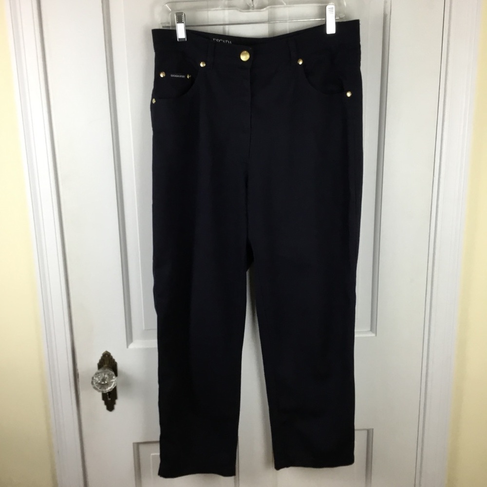 Escada Sport Navy Blue Pants Size 10 Cotton Blend